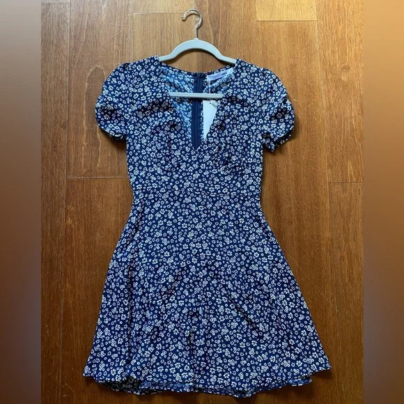 black mini dress with white flowers Black Ilana Floral Mini Dress